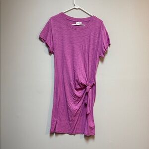 GAP Magenta Knot Front Short Sleeve Dress